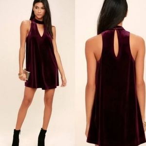 Lulus velvet purple swing dress